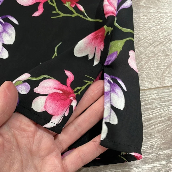 Counterparts Flare Long Sleeve Black Floral Blouse S - Picture 15 of 15